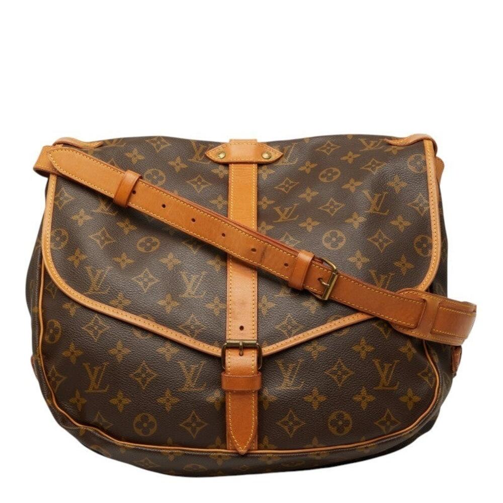Louis Vuitton Monogram Saumur 35 Shoulder Bag Brown